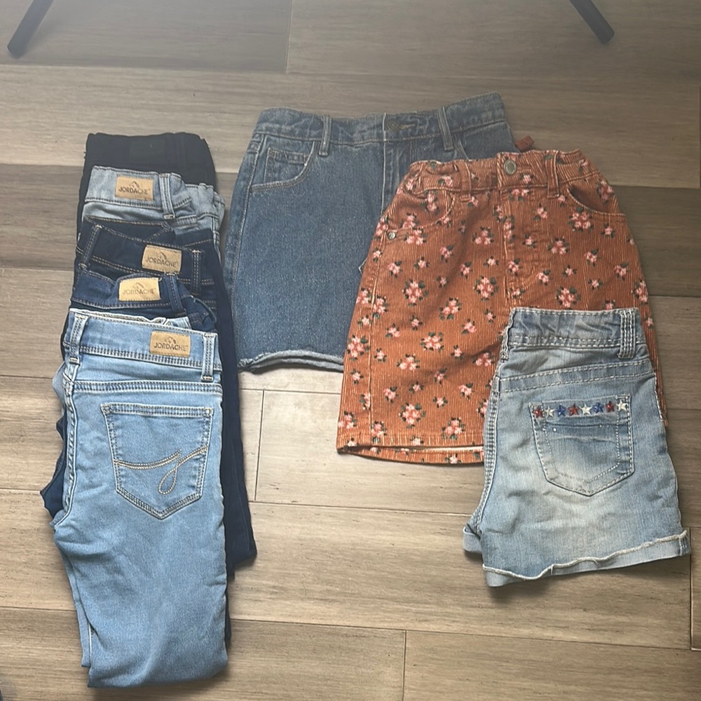 Girls 8 piece jeans lot size 7